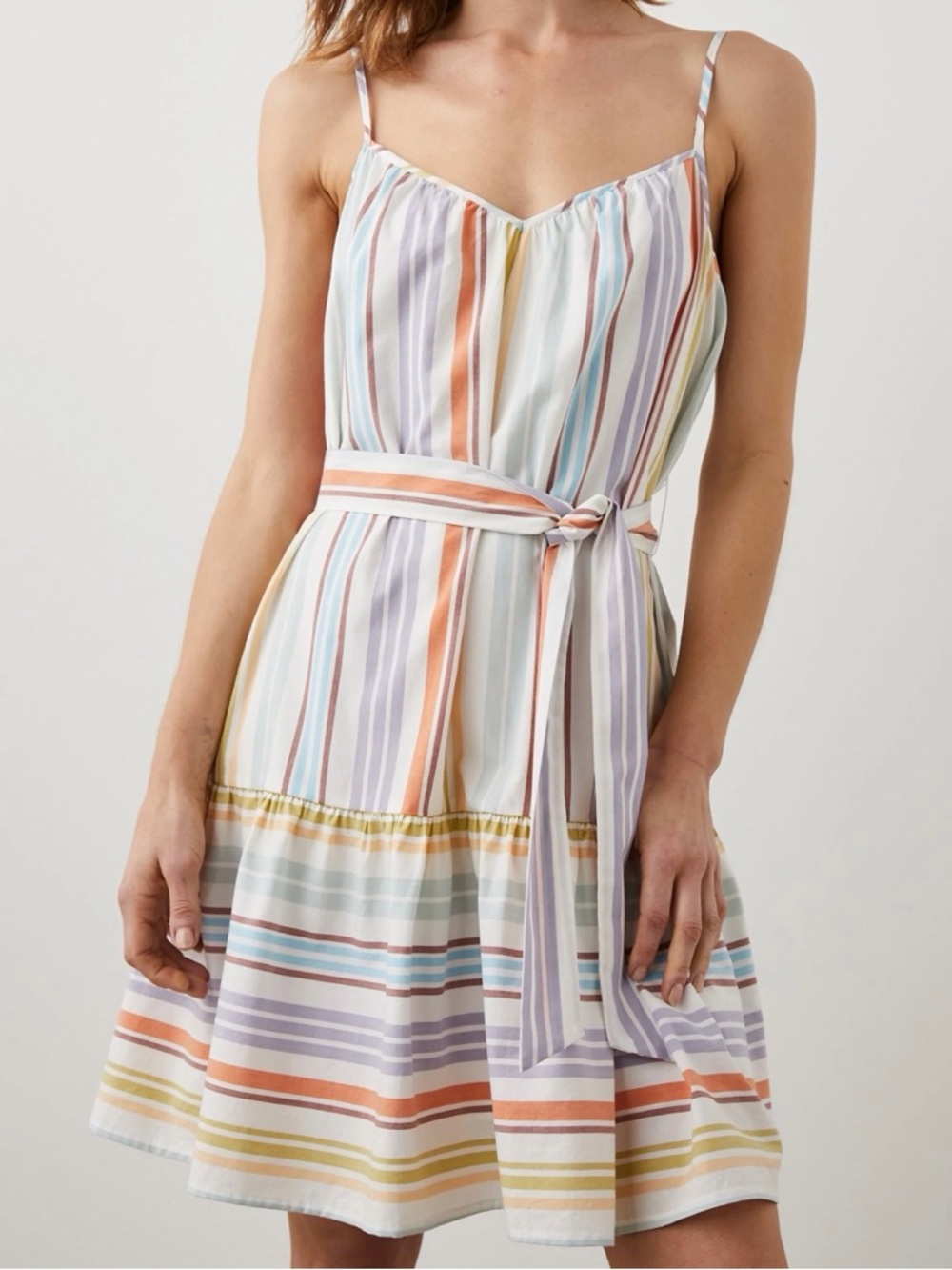 Rails Nyah Striped Cotton Dress White Multi Size Small